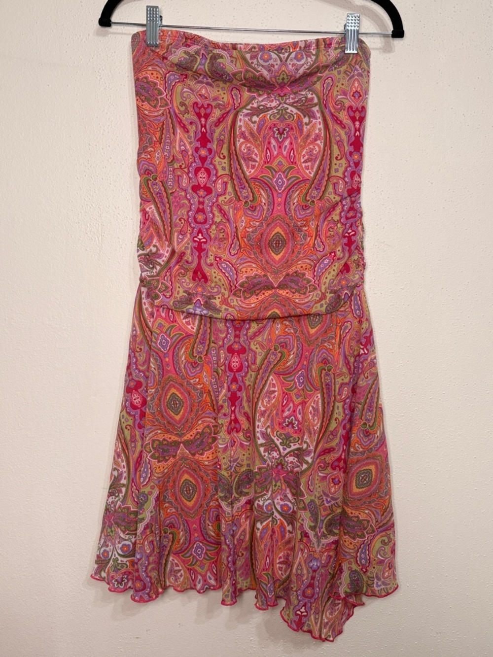 Xhilaration Strapless Paisley Dress in Pink & Orange